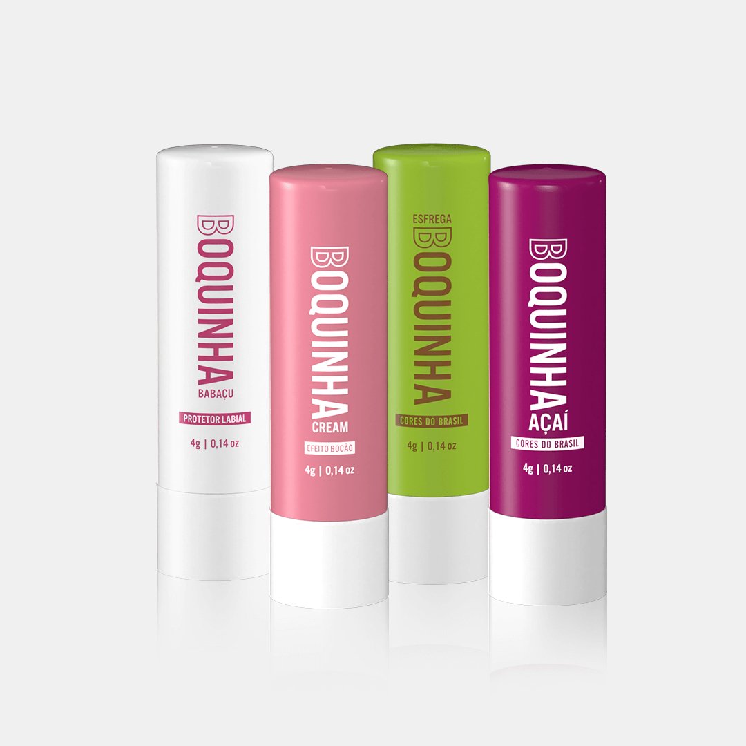 Kit Boquinhas: Esfrega + Preenchedor + Proteção UV + Boquinha Açaí